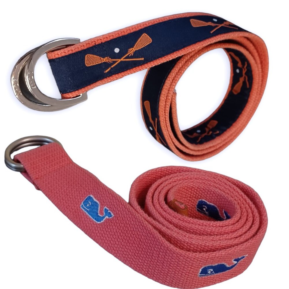 VINEYARD VINES & No 27 Inc canvas belt D-RING unisex LaCross whale